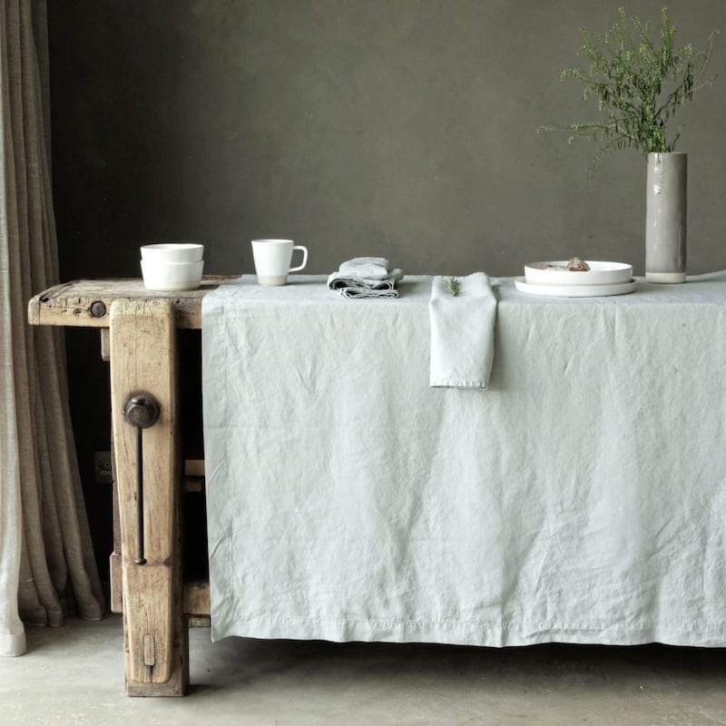 Sage Green Linen Tablecloth, Graham and Green 