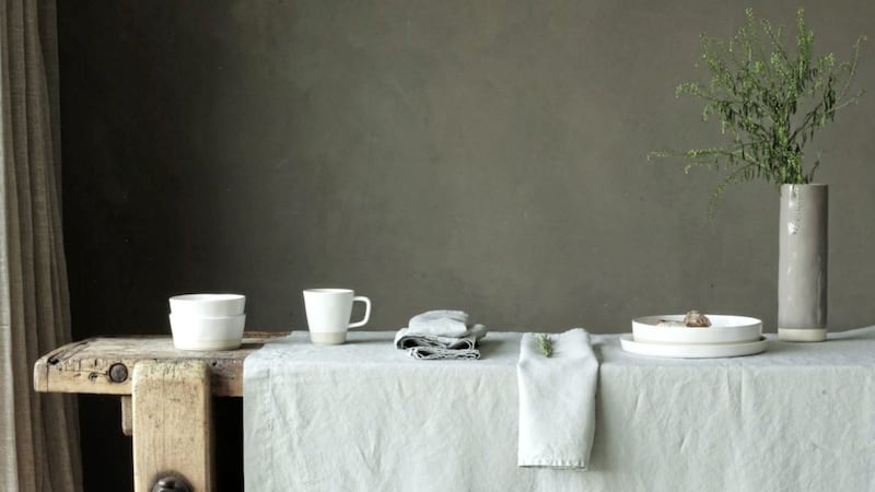 Sage Green Linen Tablecloth, Graham and Green 