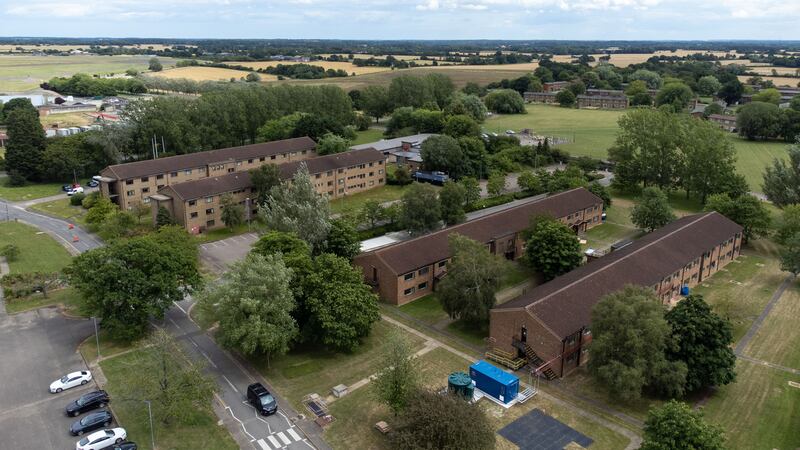 Aerial view of the asylum accommodation centre at MDP Wethersfield in Essex (Joe Giddens/PA)