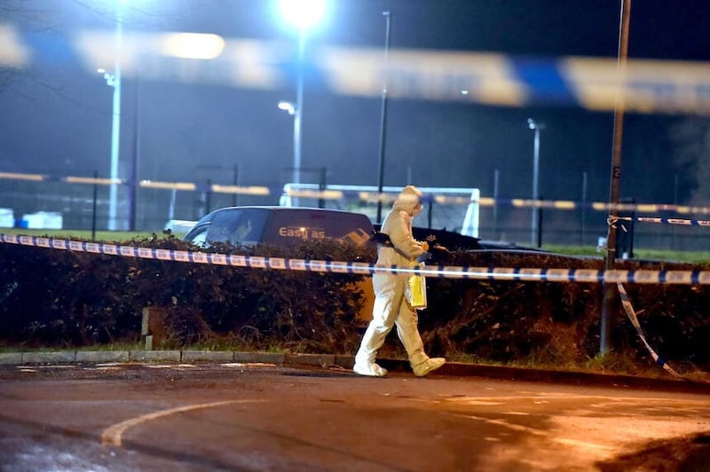 The scene of the shooting in Omagh on Wednesday evening (Oliver McVeigh/PA)