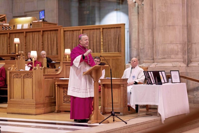 Archbishop Eamon Martin speaks on Churches together seeking justice, truth and reconciliation at the Irish Council of Churches centenary service. Picture by Frank Dillon Photography 
