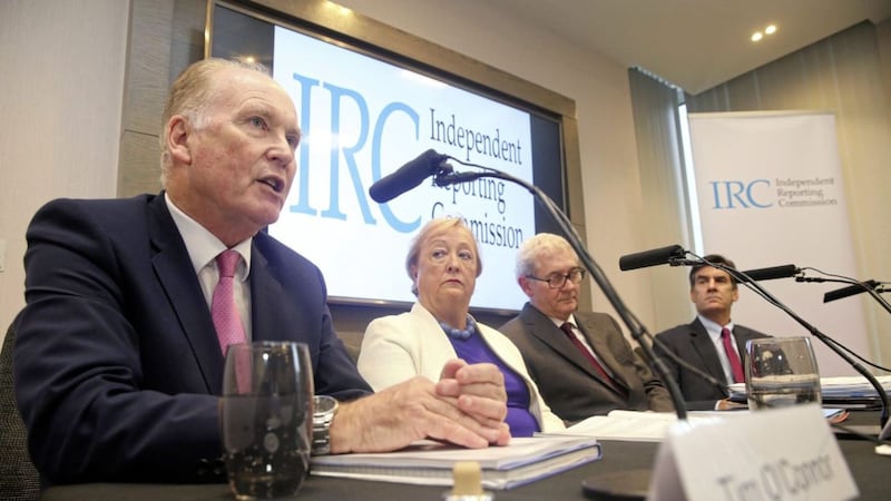 Tim O&#39;Connor, Mitchell Reiss, Monica McWilliams and John McBurney pictured during a previous report launch 