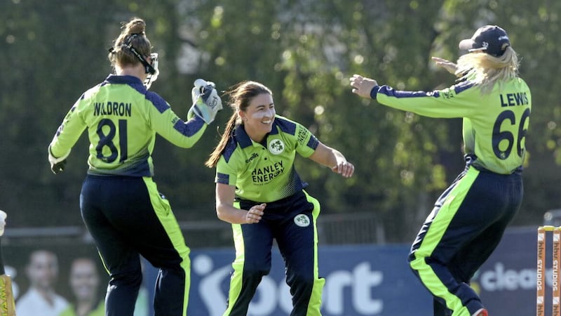 Ireland women cricketers in action. Pic: Oisin Keniry 