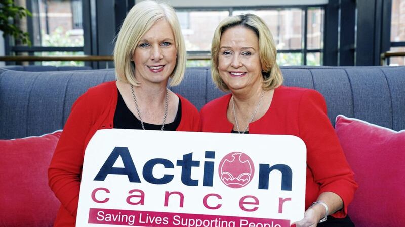 Lorraine Saunders, left, from Gallagher and Geraldine Kerr of Action Cancer 