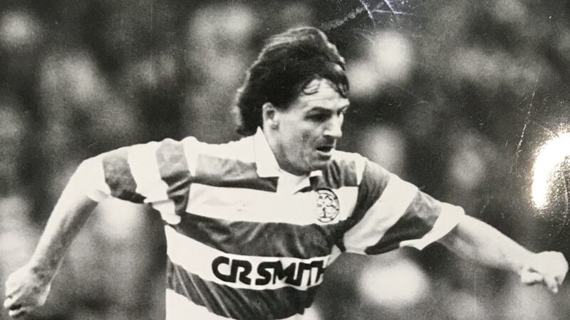 Charlie Nicholas on the attack for Celtic 