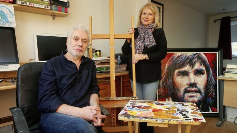 West Belfast artist Tony Bell and his wife Pauline. Picture by Mal McCann 