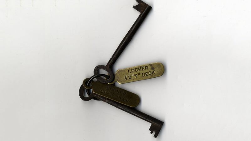 The set of rusty keys for a locker on the Titanic that belonged to a cabin steward who survived the disaster&nbsp;