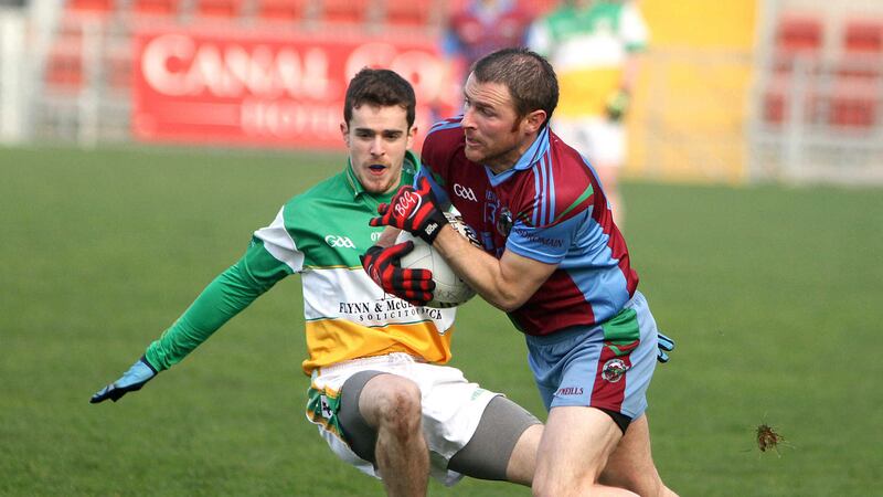 Glasdrumman's Raymond Magorrian in possession during today's Ulster Club JFC quarter-final against&nbsp;Michael Davitts