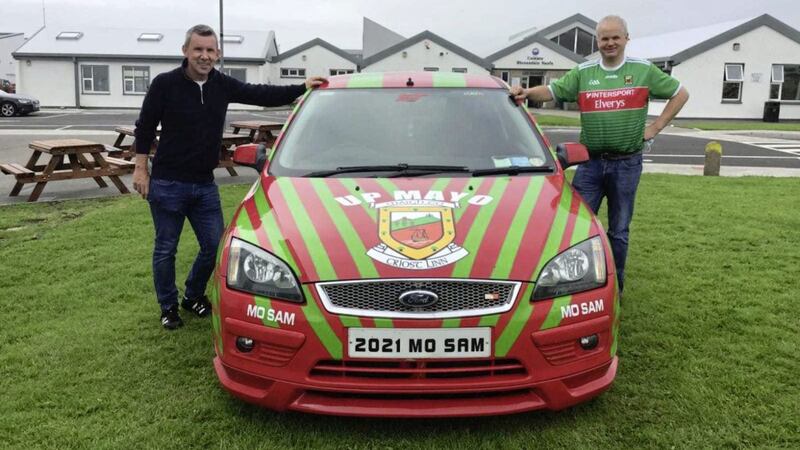 Ready for the road. Mayo fan John Shevlin will be heading for Croke Park bright and early on Saturday morning. Thanks to Anne Marie Allen for the photograph taken at St Brendan&#39;s College, Belmullet 