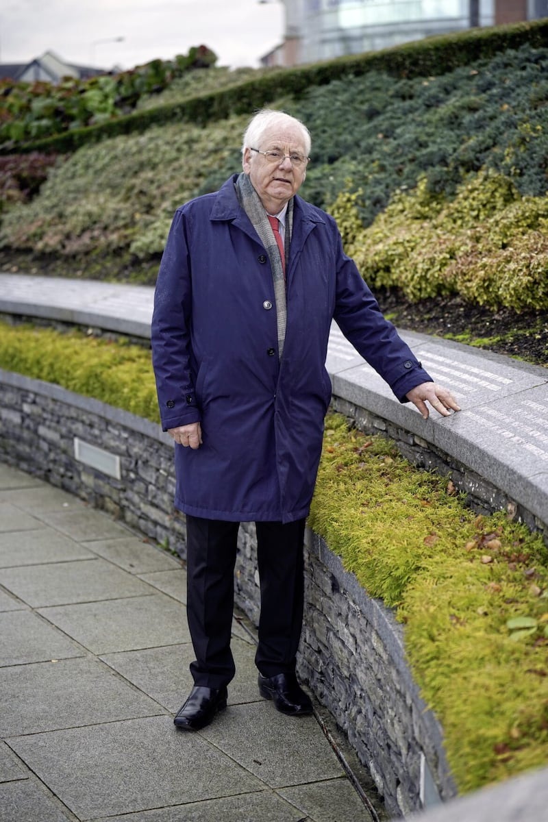 Michael Gallagher standing at the Memorial Garden in Omagh dedicated to the victims of the Omagh bomb. Picture date: Monday January 2, 2023.. 