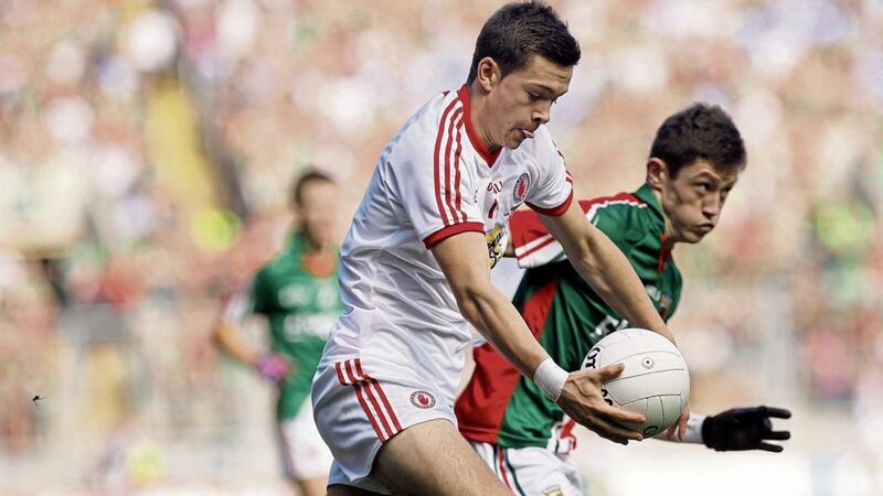 Mayo Seamus Cunniffe vs Tyrone Conor McKenna in the Minor final at Croke Park.Picture Colm O&#39;Reilly 22-09-2013 
