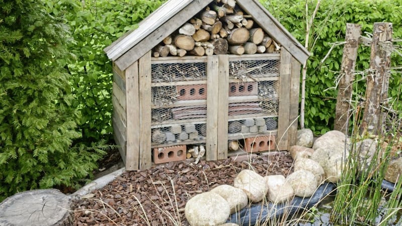 Bug hotels can be any size, from a small pile of bricks to more expansive &lsquo;budget&rsquo; accommodation with several layers of pallets 