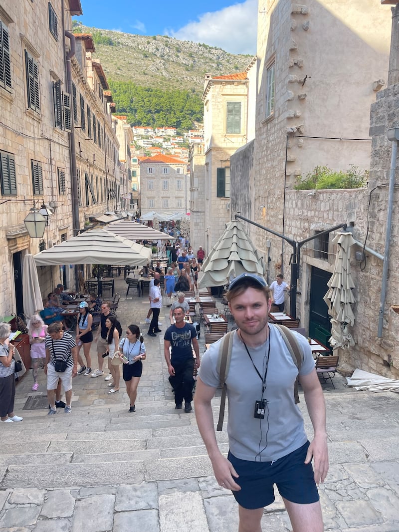 Dubrovnik is one for history and Game of Thrones fans, with me pictured here on the steps famed for Cersei Lannister’s ‘walk of shame’ (Edd Dracott)