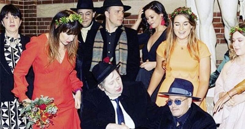 Shane MacGowan married Victoria Mary Clarke in Denmark. Their friend Johnny Depp played guitar at the ceremony. Picture by Victoria Mary Clarke/ Twitter 