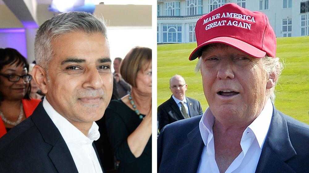 Donald Trump, right, who has reportedly suggested new London mayor Sadiq Khan, left, would be exempt from his proposed ban on Muslims entering the US 