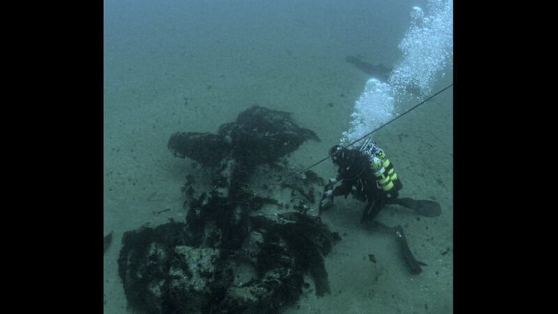 The anchor of the wrecked HMS Drake 
