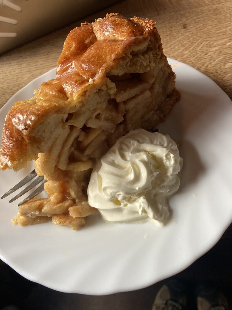 Traditional Dutch apple pie at a pub in Amsterdam