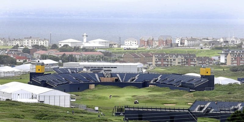 The massive set-up continues at Royal Portrush ahead of The Open. Picture by Margaret McLaughlin 