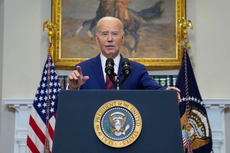 President Joe Biden delivers remarks on the Francis Scott Key bridge collapse (Evan Vucci/AP)