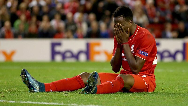 Liverpool striker Divock Origi rues a missed chance against Sion at Anfield on Thursday night<br />Picture: PA&nbsp;