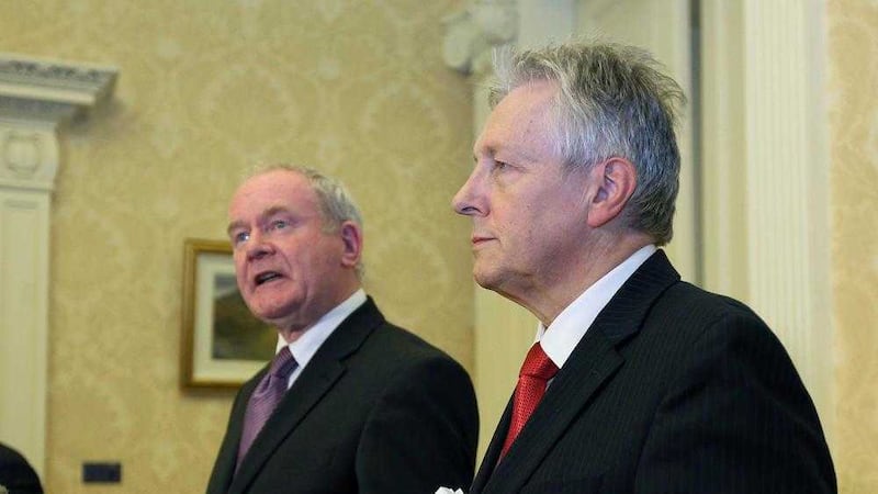 First and Deputy First Ministers at Stormont Castle. Picture by Ann McManus