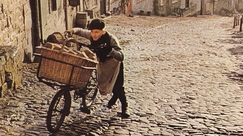 First aired in 1973, the short film tells the story of a little boy pushing a bike loaded with bread up a cobbled hill.