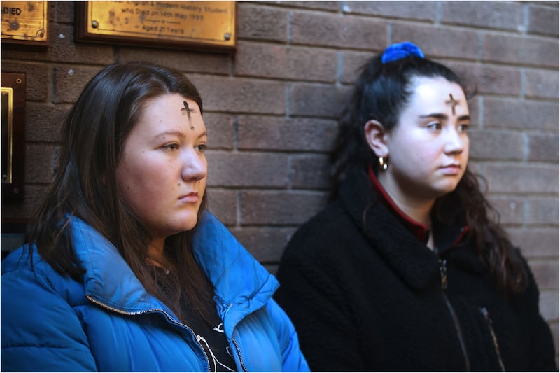 &nbsp;Ash Wednesday at the Catholic Chaplaincy at Queen's University Belfast. Picture by Hugh Russell
