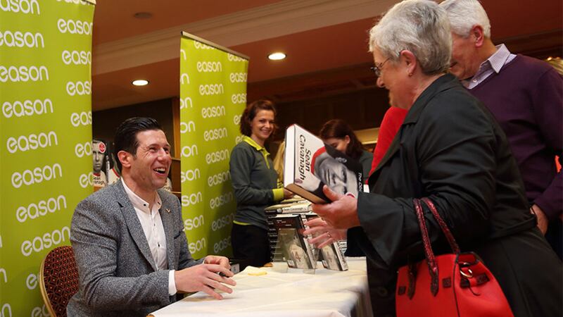 Sean Cavanagh signs copies of his book The Obsession. Picture by Cliff Donaldson&nbsp;