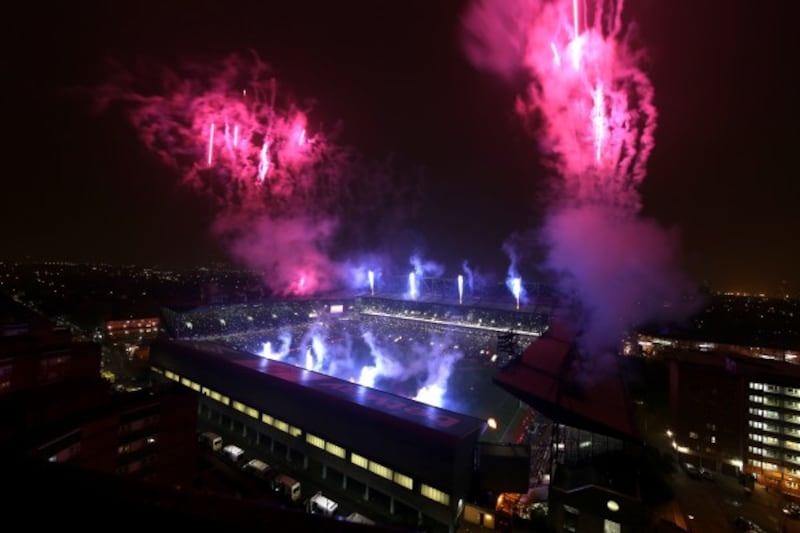 Fireworks at the Boleyn Ground after West Ham's last game at the stadium