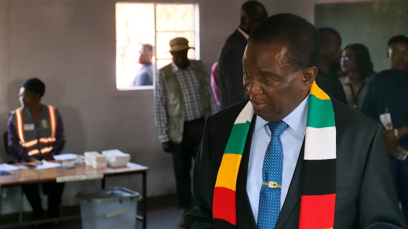 Zimbabwean President Emmerson Mnangagwa (AP Photo)