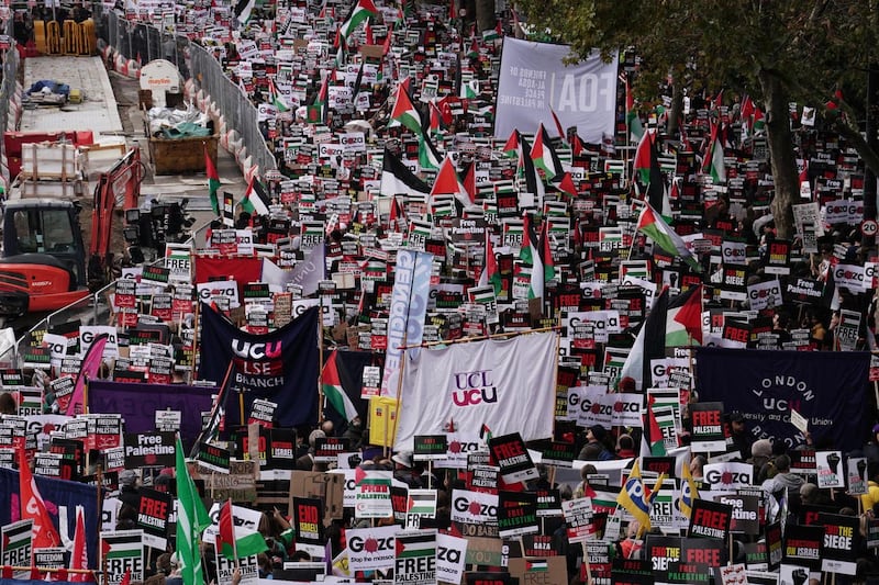 The phrase has been used at pro-Palestine marches (Jordan Pettitt/PA)