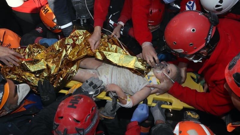 The three-year-old had been trapped in the rubble for 91 hours in Izmir.
