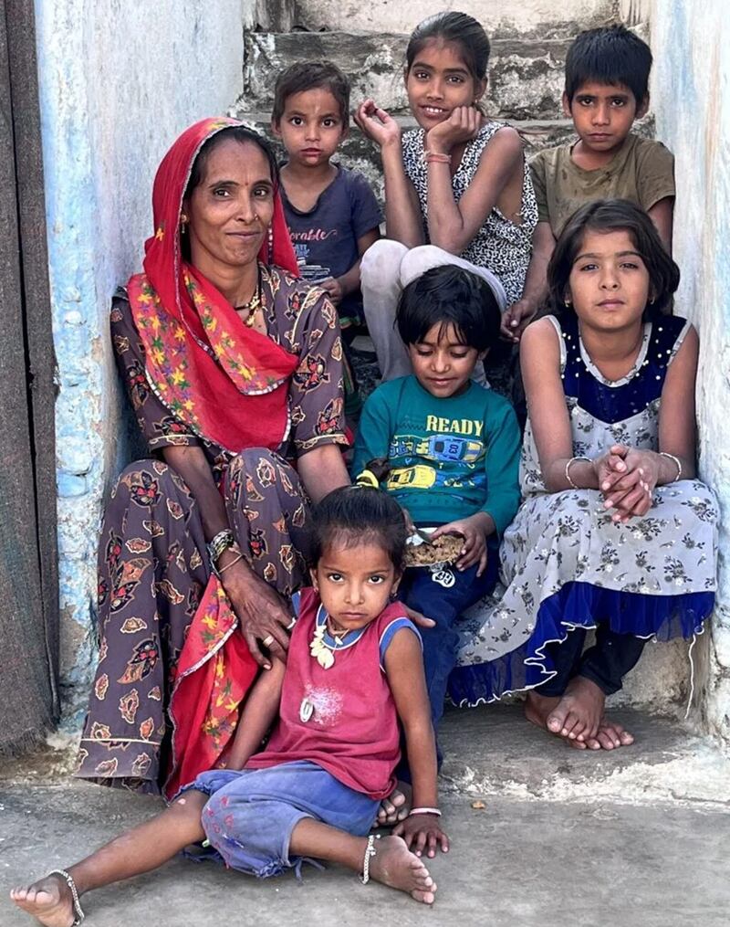 Prem Bai Rajput and her children. (Photo by Geetanjali Krishna)