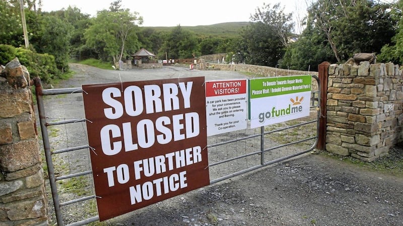  Glenevin Waterfall at Clonmany in Donegal has been closed following last week&#39;s floods. Picture by Margaret McLaughlin 