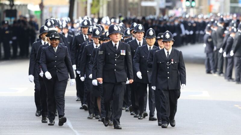 The ambulance and fire services also joined the cortege route to pay their respects.