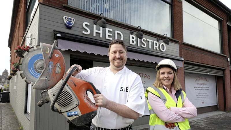Husband and wife duo Jonny and Christina Taylor on site at the newly-expanded restaurant on Belfast&#39;s Ormeau Road 