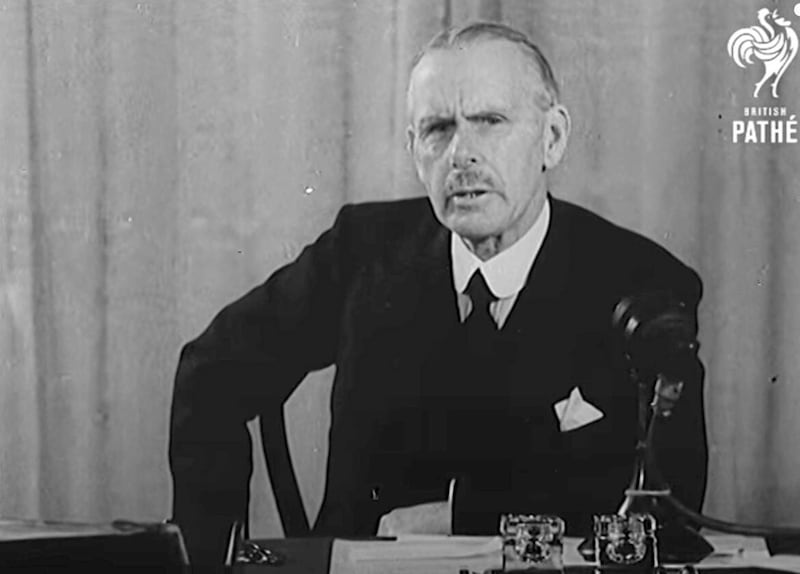 JM Andrews gives an address recorded by Pathe News on becoming Northern Ireland's second prime minister in 1940