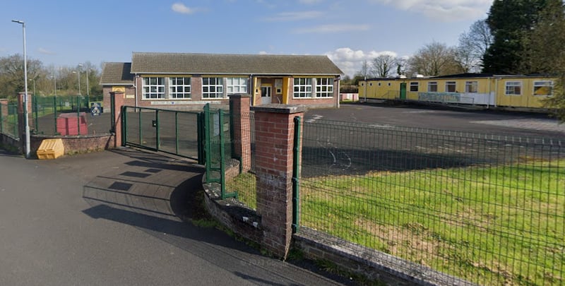 The site of the former St Macnissi's Primary School in Tannaghmore, Co Antrim.