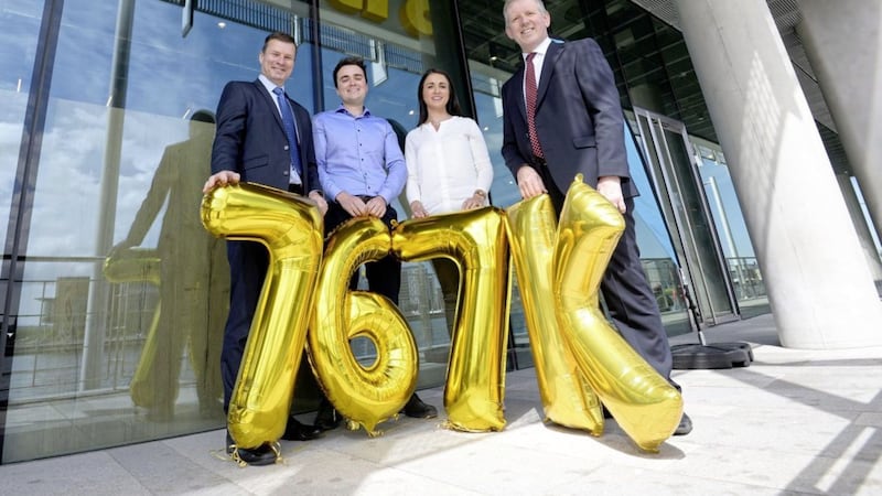 Pictured are: Nigel Maxwell, Centra sales director; Stephen Gracey and Anna McErlean, owners of the new Centra store at City Quays; and Graeme Johnston, property director, Belfast Harbour. 