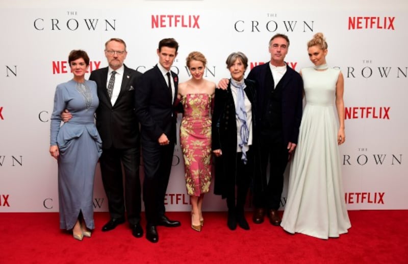 Claire Foy and the cast of The Crown at the show's premier (Ian West/PA)