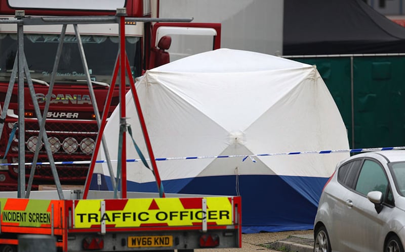 A man from Northern Ireland has been arrested after&nbsp;39 bodies were found inside a lorry container in an Essex industrial estate. Picture by&nbsp;Aaron Chown/PA Wire