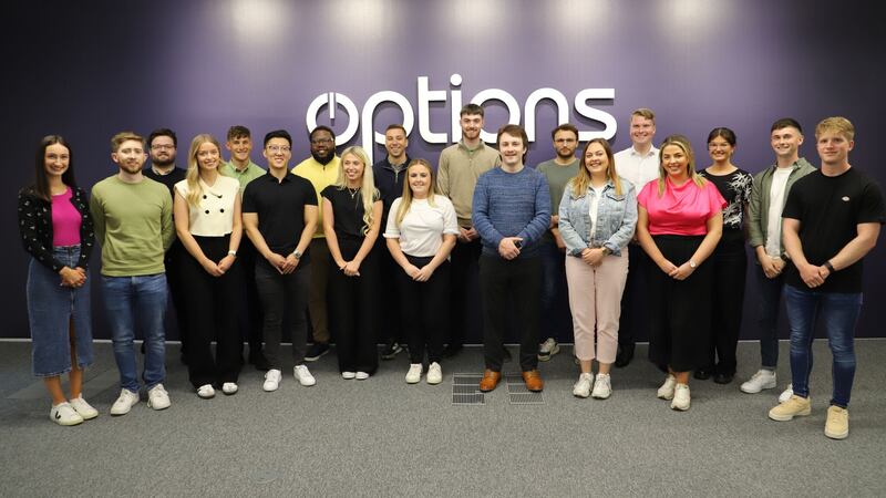Options' latest cohort of placement and graduate recruits in Belfast.