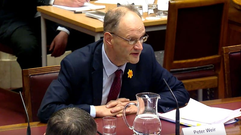 Peter Weir told the Stormont education committee where he said that he cannot give a date yet for when schools in Northern Ireland will close over coronavirus&nbsp;