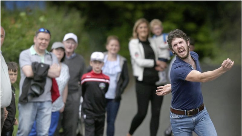 Thomas Mackle lets fly during last Sunday&#39;s &#39;bullets score&#39; on the Madden Road in Armagh 