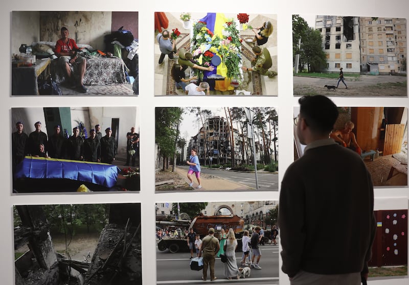Photographs on show  at Belfast Exposed by Pulitzer prize-winning photojournalist Cathal McNaughton who  worked in Ukraine in 2023