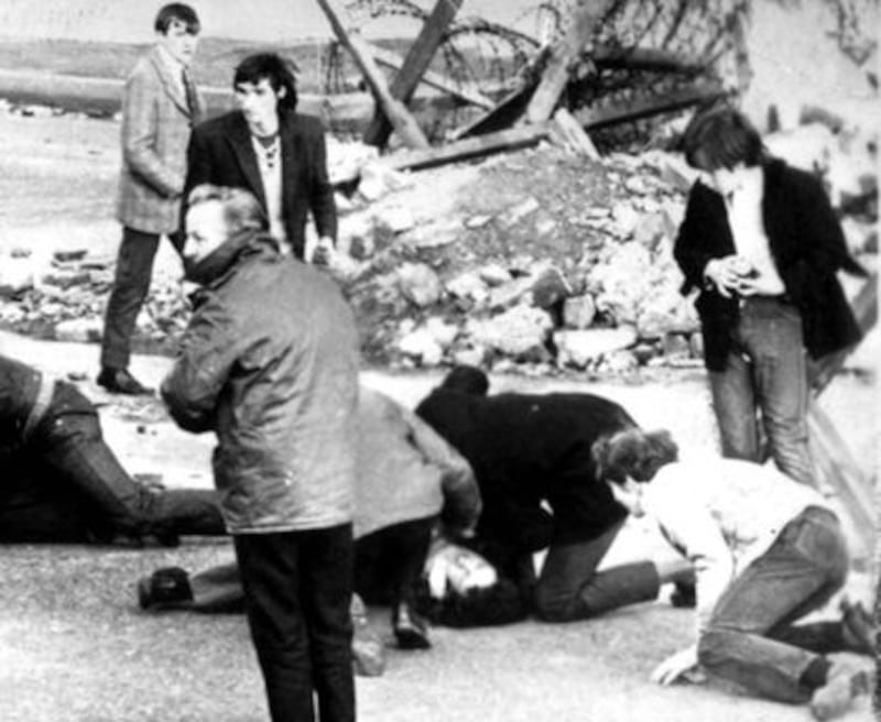 The aftermath of the Bloody Sunday shootings in a picture taken the following day, January 31 1972. PA Photo