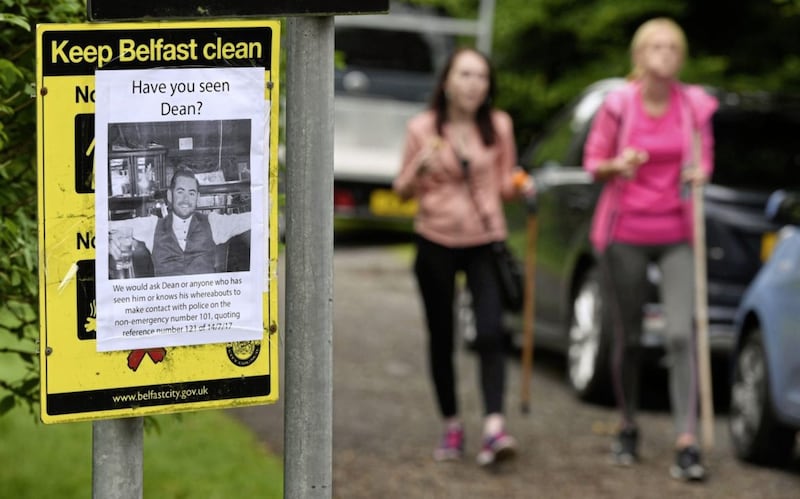 Hundreds of volunteers gathered at Cavehill Park in Belfast to help search for missing Newtownabbey man Dean McIlwaine. Picture by Justin Kernoghan 