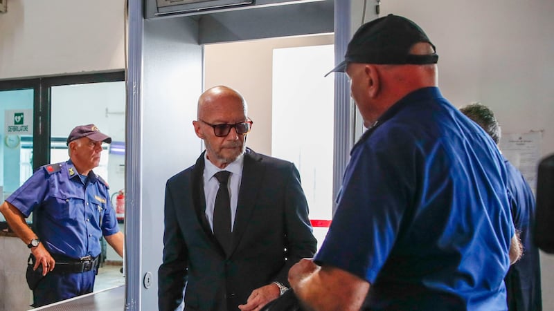 Haggis, 69, made no comment as he arrived with Italian lawyer Michele Laforgia at the courthouse in Brindisi