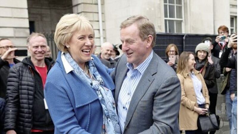 Arts minister Heather Humphreys dancing with Taoiseach Enda Kenny at Cruinni&uacute; na C&aacute;sca. Picture from RT&Eacute; 