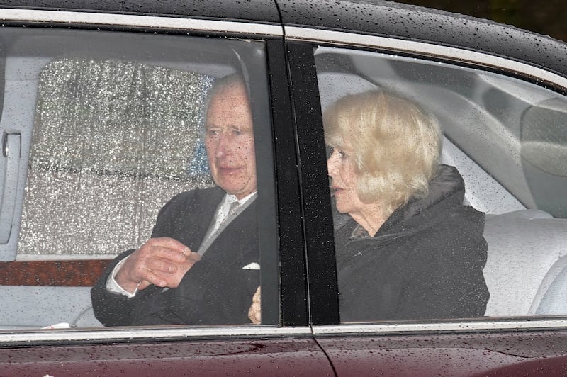 Charles and Camilla arriving back at Clarence House in London after spending a week at Sandringham in Norfolk